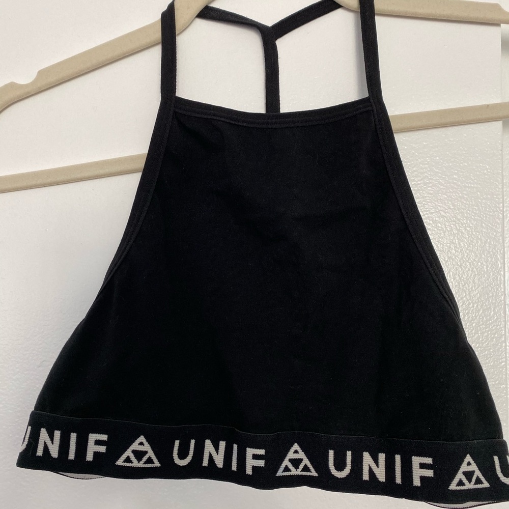 UNIF Bad Sport Logo Bra Crop Top from Revolve